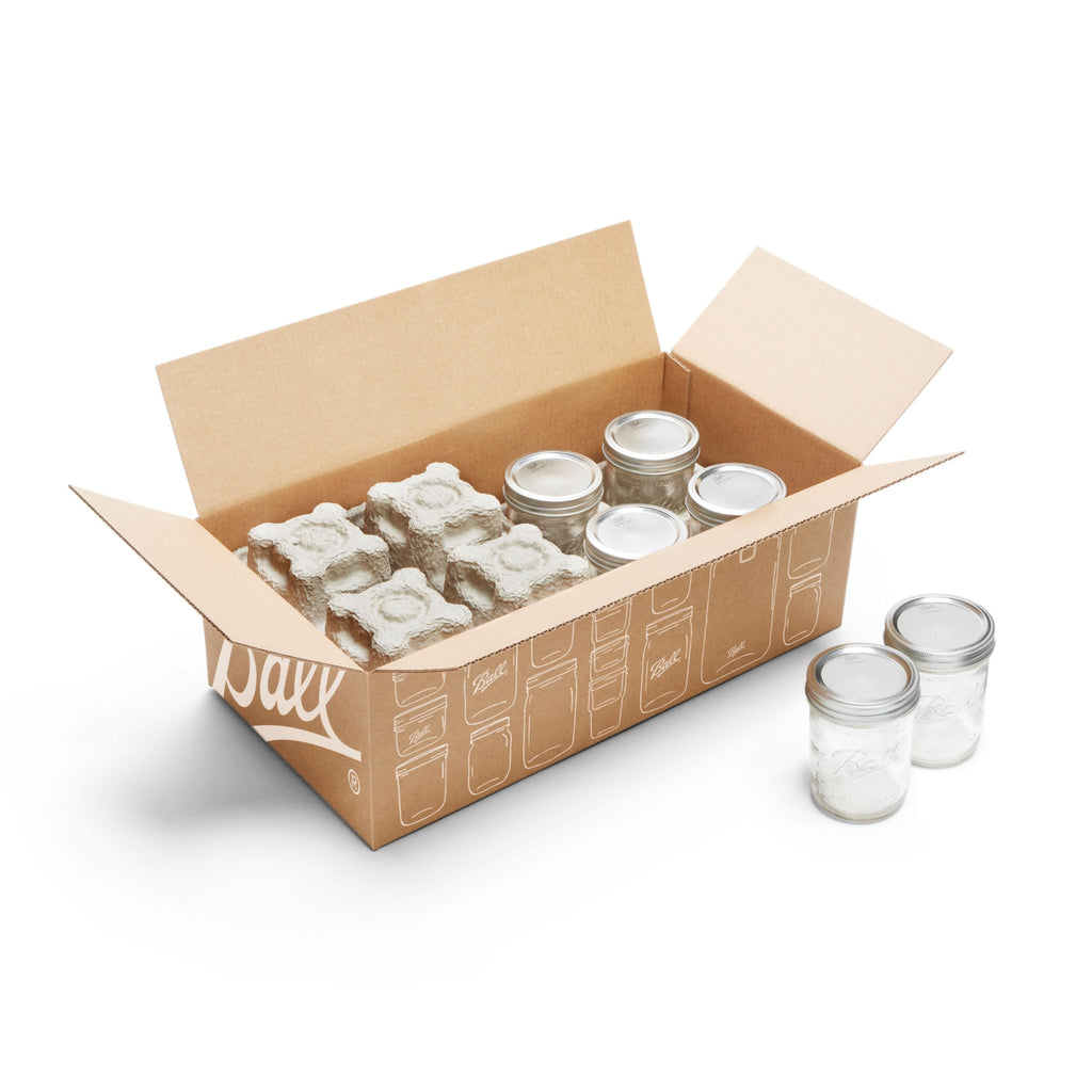 8 Glass Clear Jars with Lids & Bands C55511