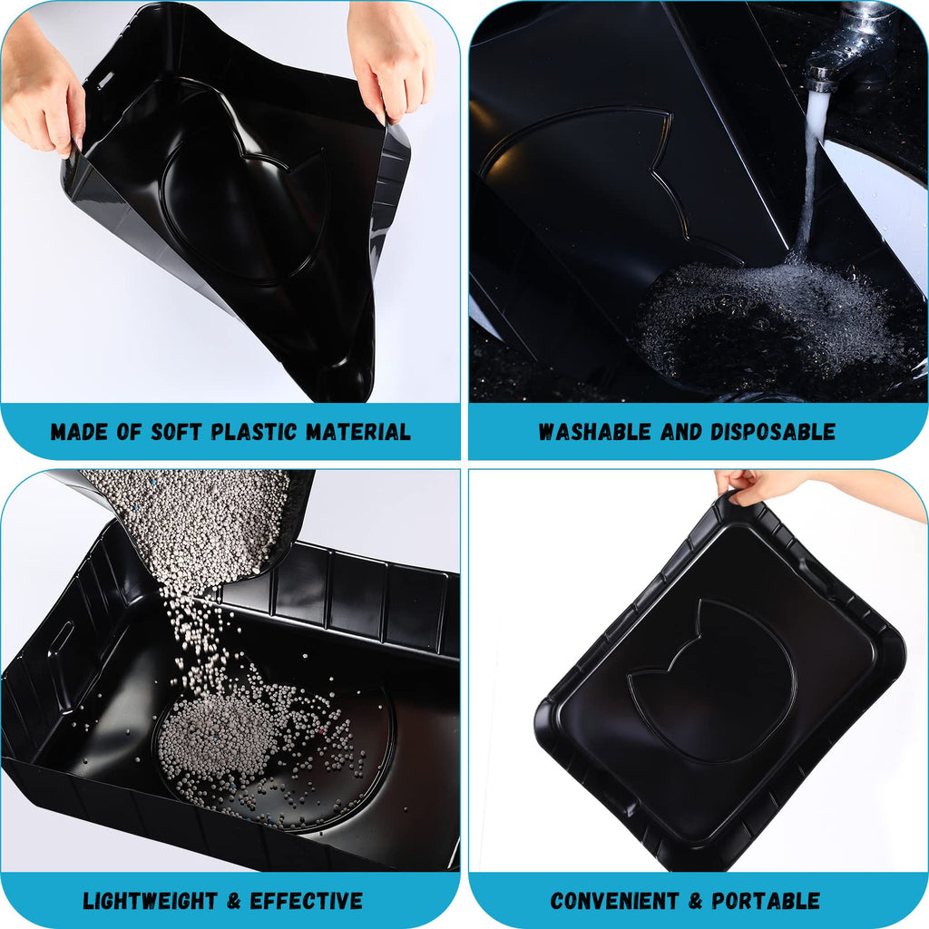 50 Pieces Disposable Litter Box for Cats Large Black L32216