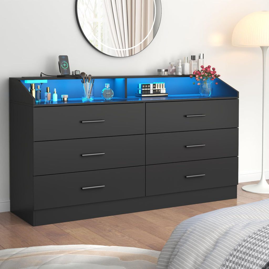 6 Drawer Dresser with Power Outlet B280