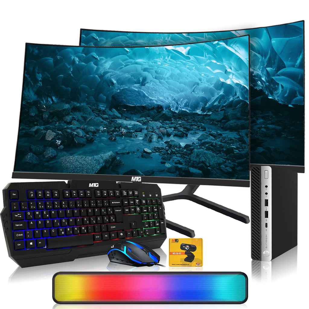 Mini Desktop PC with 24 inch Curved Monitor W950011