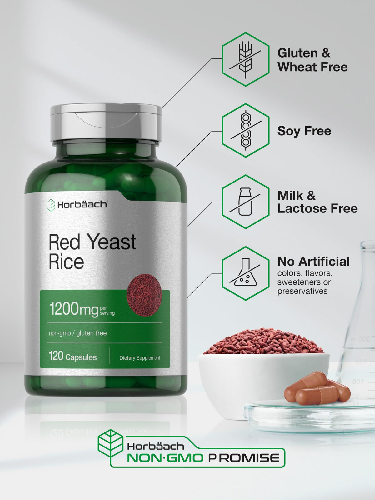 Red Yeast Rice 1200 mg 120 Capsules A867693