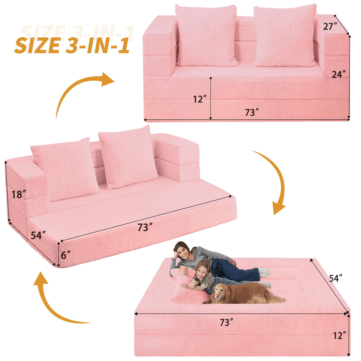 Futon Sofa Bed with Pillow X6387