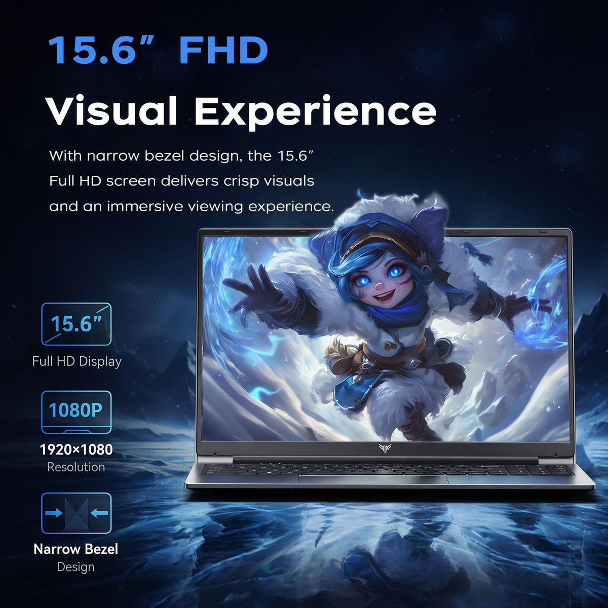 Laptop with Intel i3 Processor, 8GB RAM 256GB SSD, 15.6" FHD Display T54116