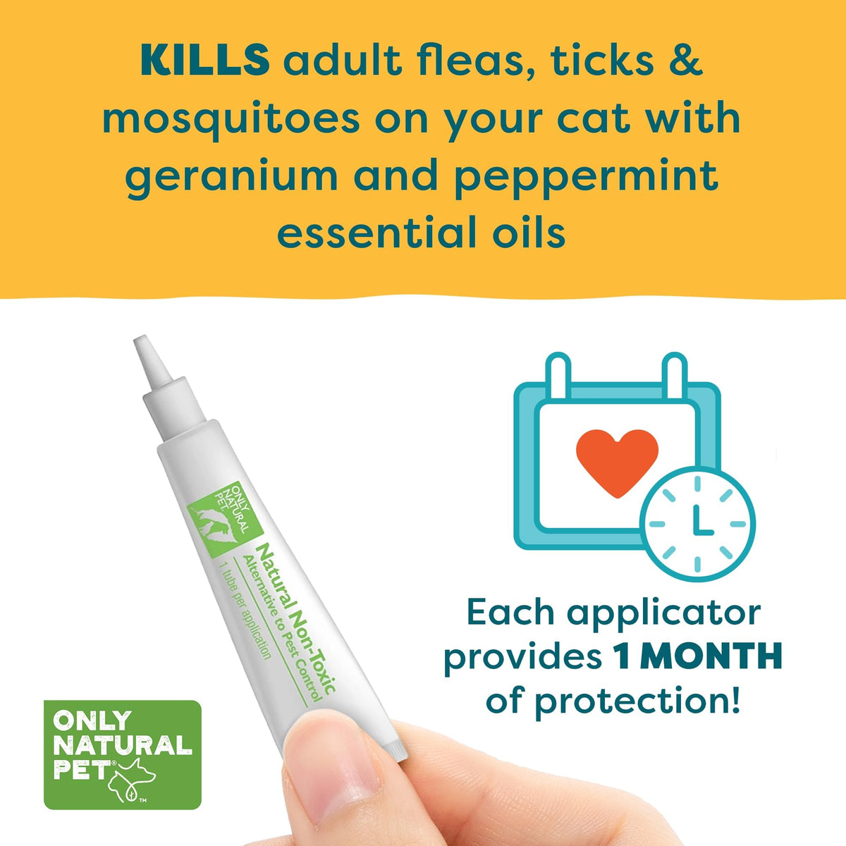 Natural Flea and Tick Prevention for Cats Squeeze-On Drops A740133