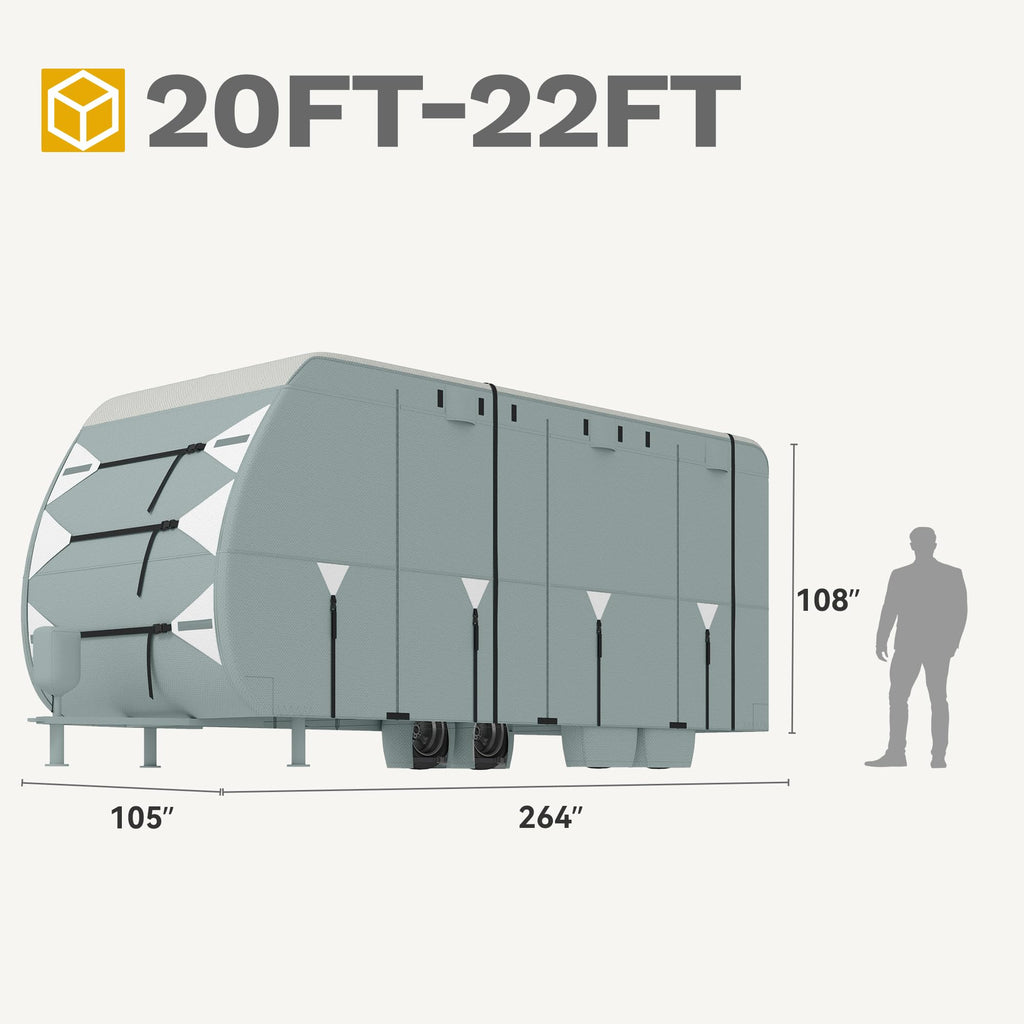 20-22FT Waterproof Rip-Stop Travel Trailer Cover F853