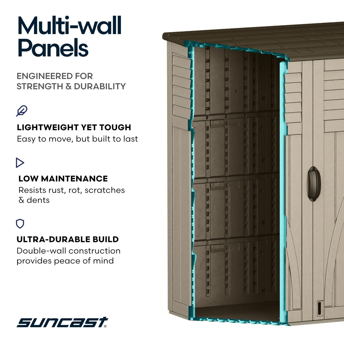 Water Resistant Resin Vertical Outdoor Storage Shed 54 cu. ft. H4630