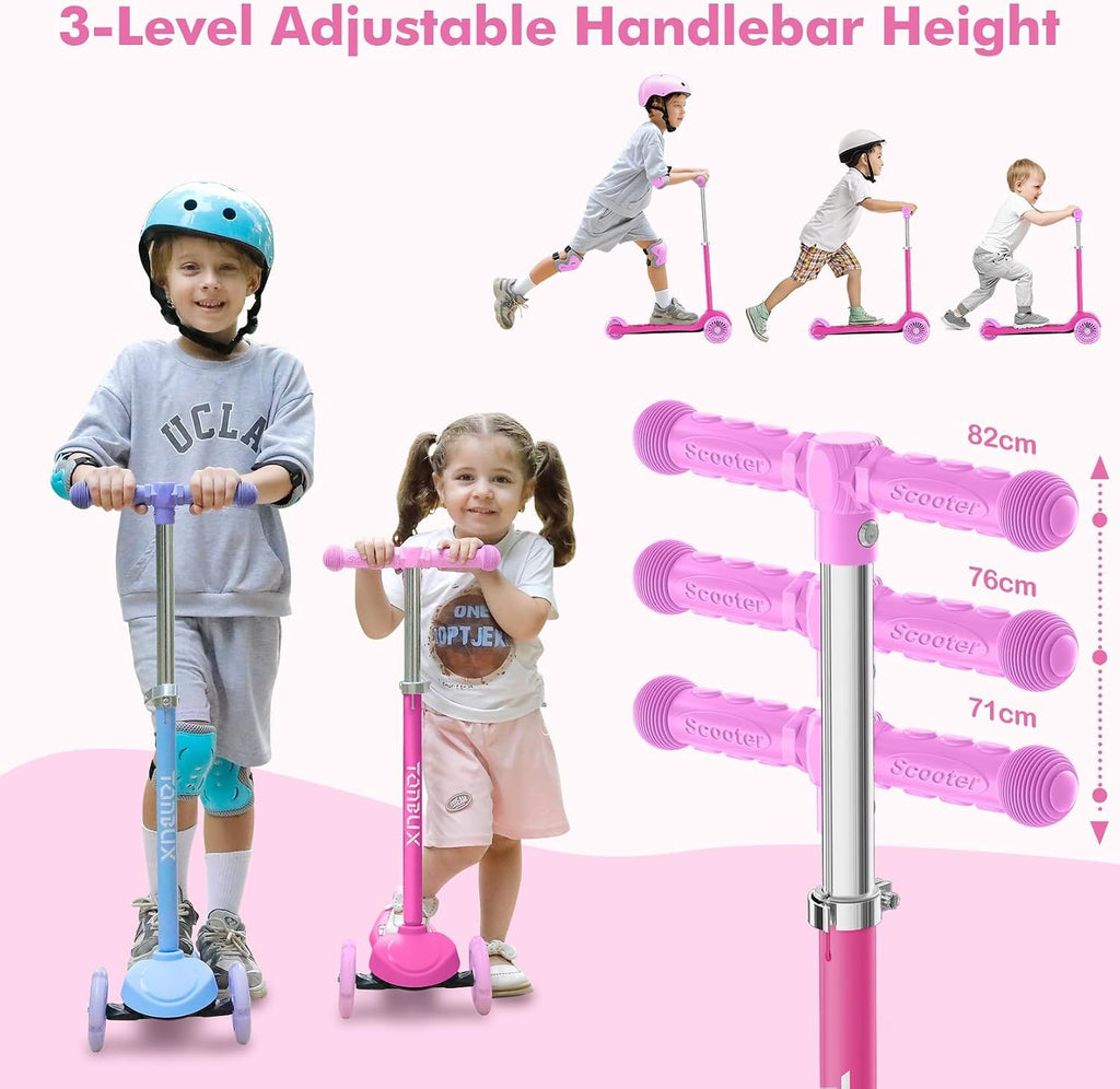 Kids 3-Wheel Scooter with Light-Up Deck and Wheels A6917