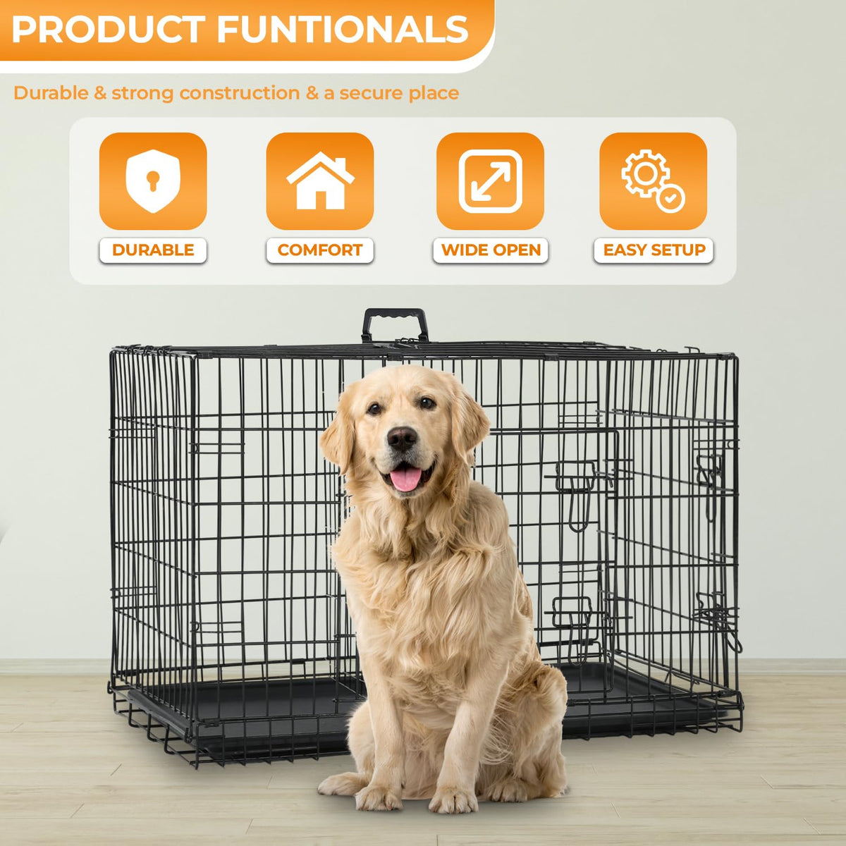 48 Inch Black Dog Crate E11512