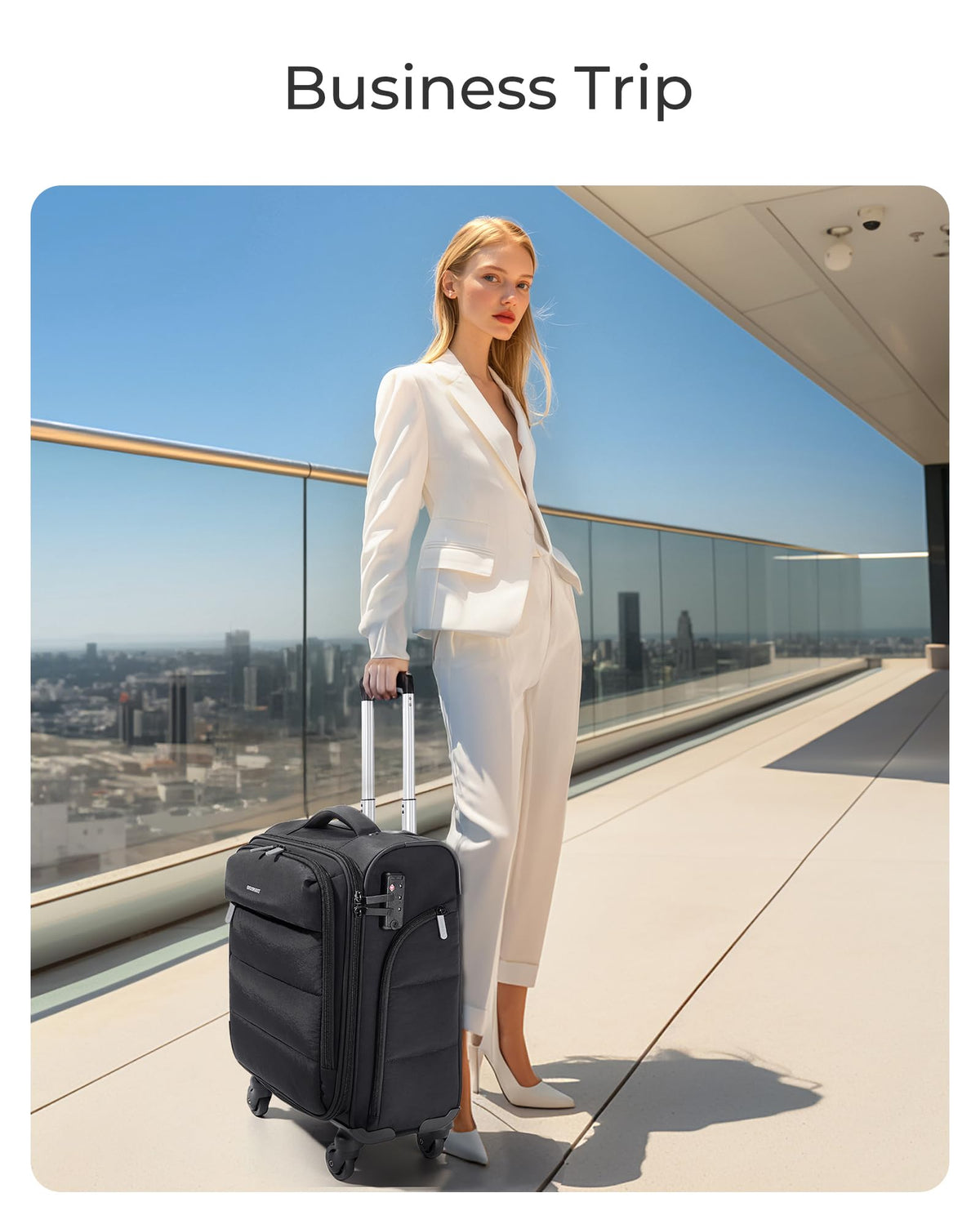 Black Softside Underseat Suitcase with Wheels Y767