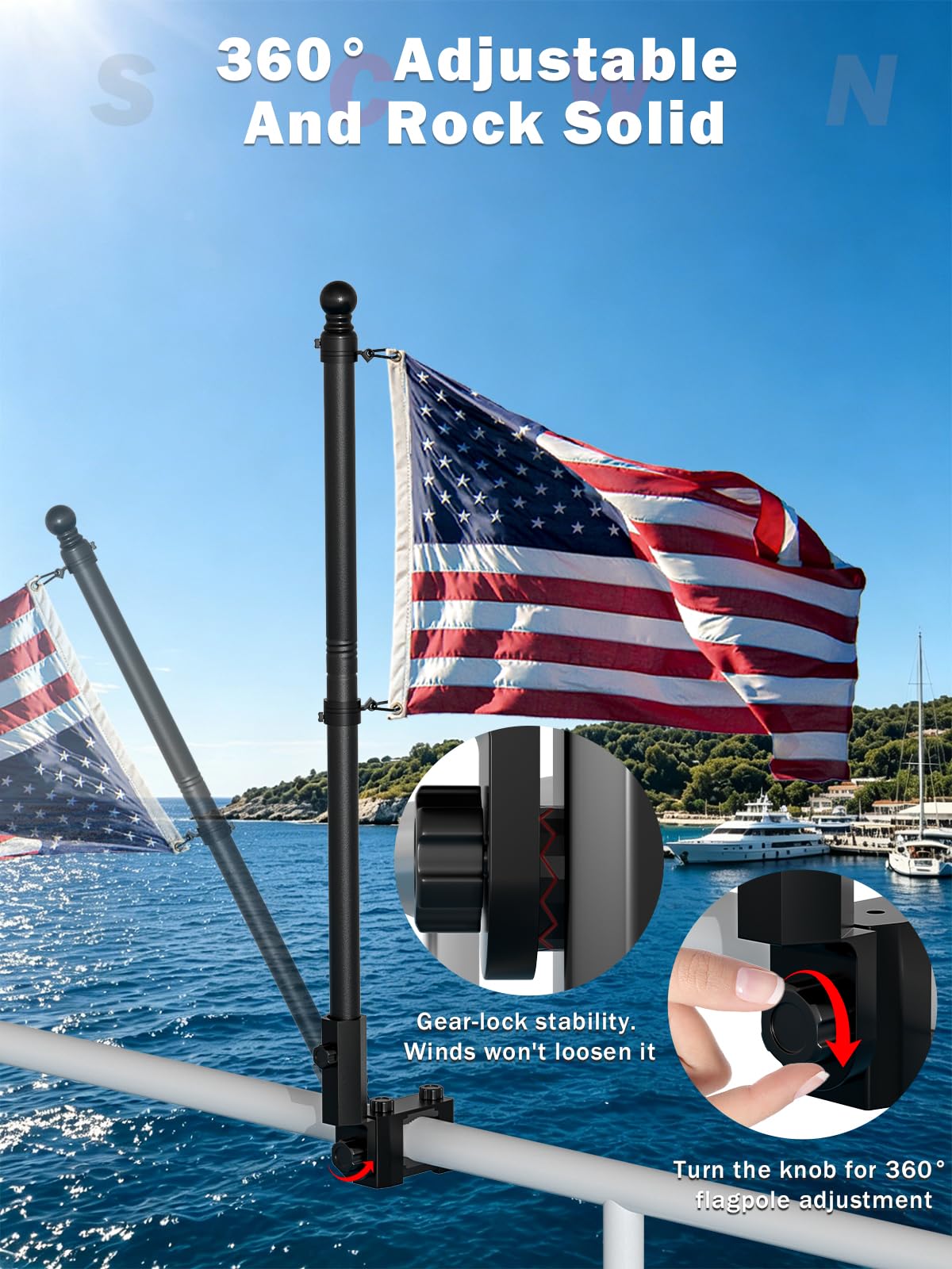 2.5FT Stainless Steel Boat Flag Pole Kit M926563