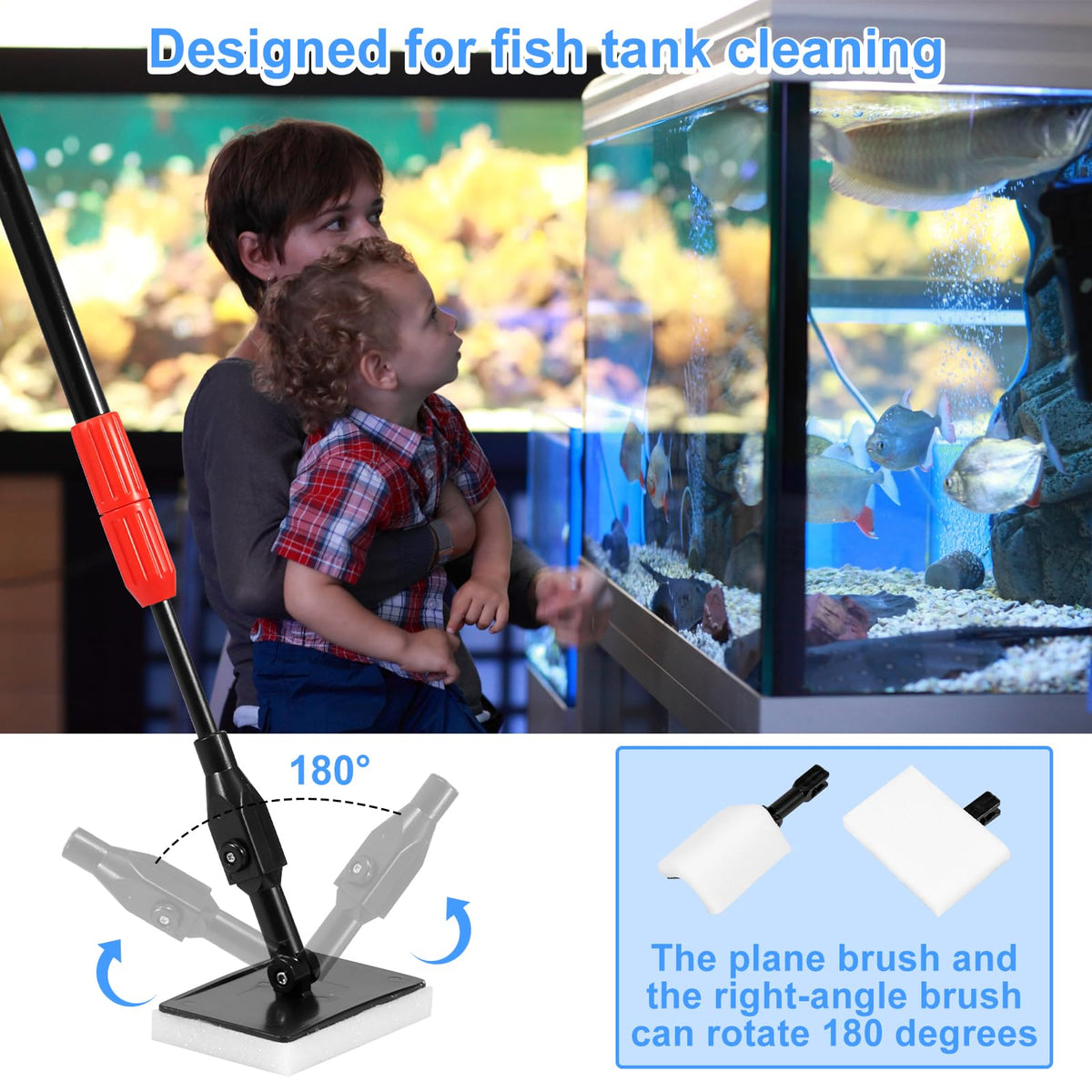 6 in 1 Aquarium Cleaning Kit with Adjustable Handle M31417
