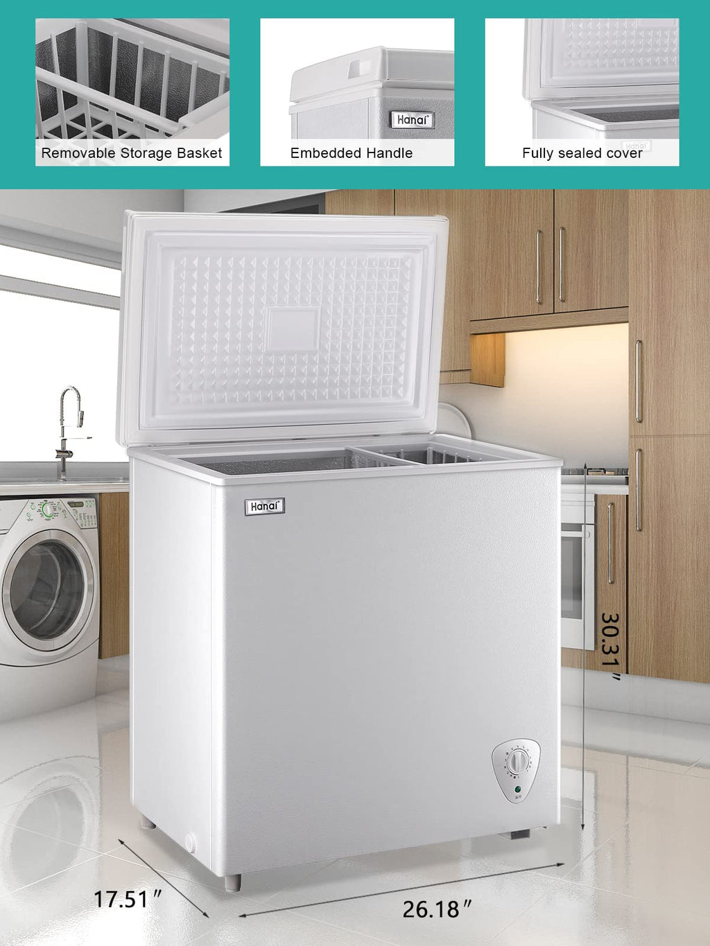 White 5.0 Cu.Ft Chest Freezer I931847