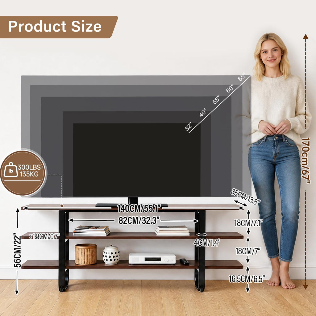 Walnut 3-Tier TV Stand B15593
