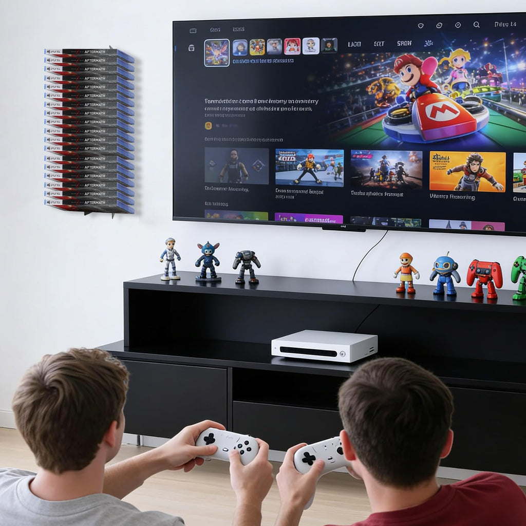 4-Pack Wall Mount Metal DVD Rack Holds 72 Games F912