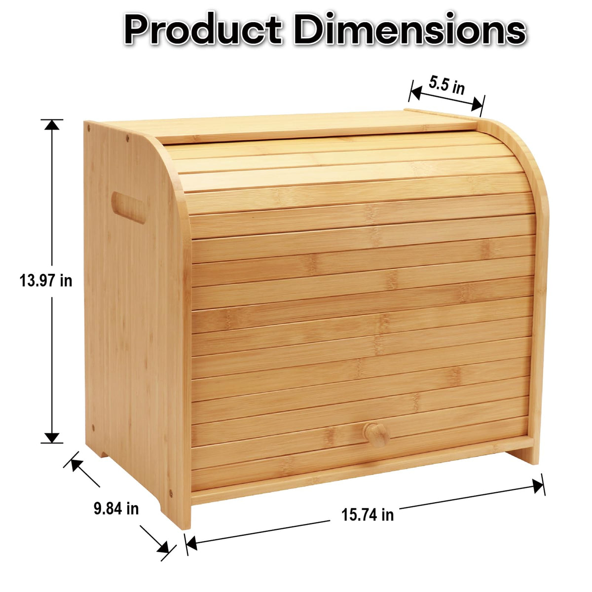 Bamboo 2-Tier Roll-Top Bread Box Q569