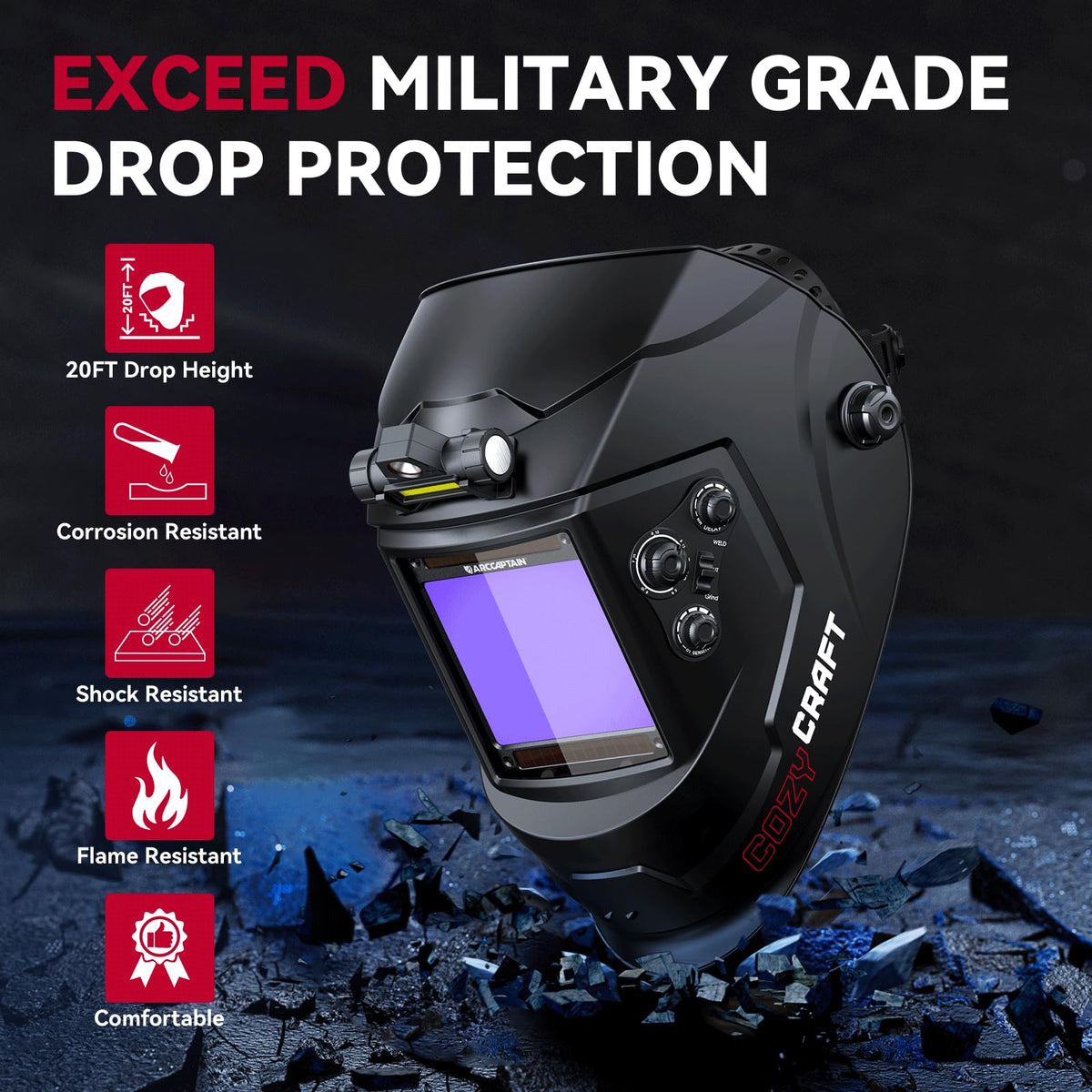 Auto Darkening Welding Helmet Large View V937968