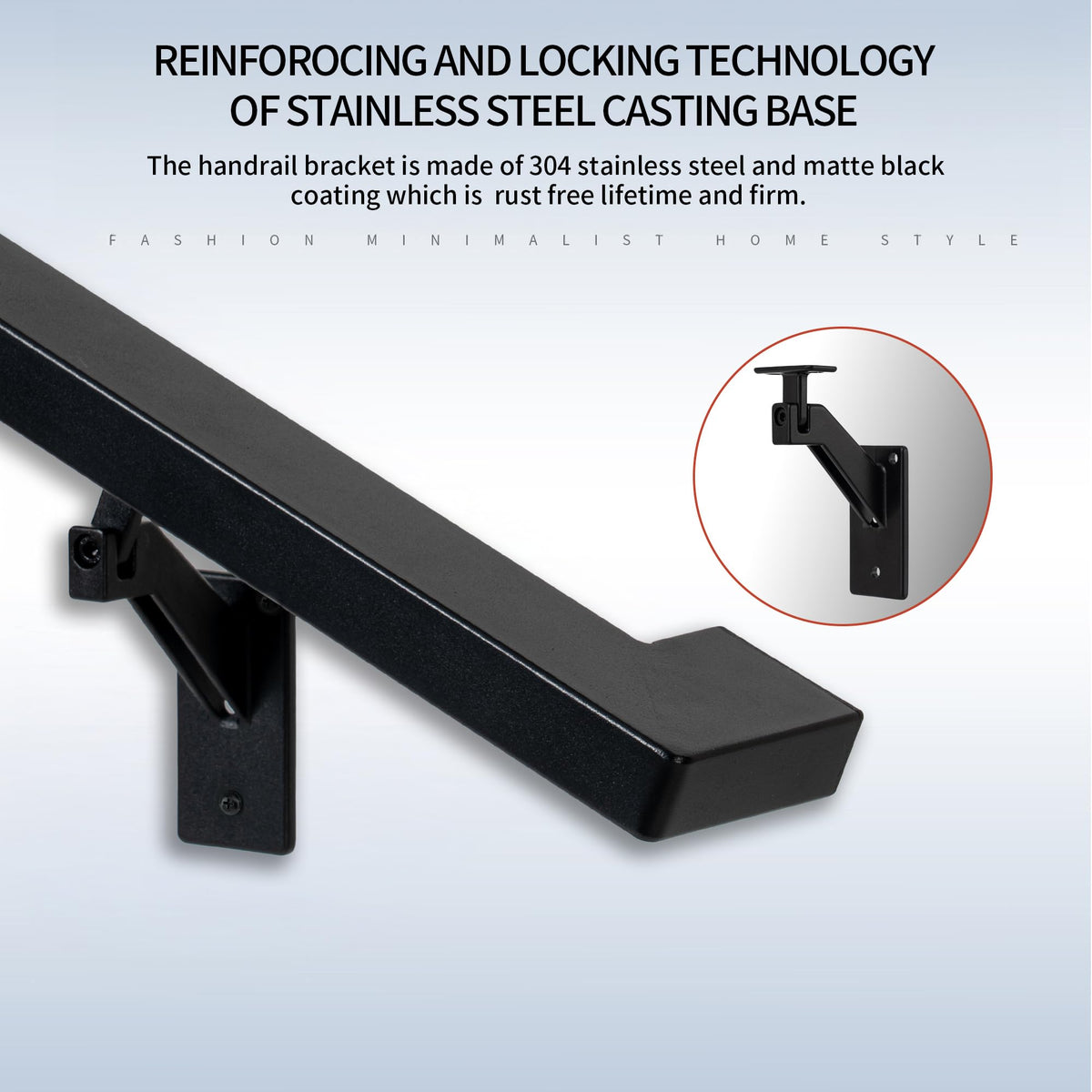 8 FT Aluminum Handrail Kit with 304 Stainless Steel Brackets K19092
