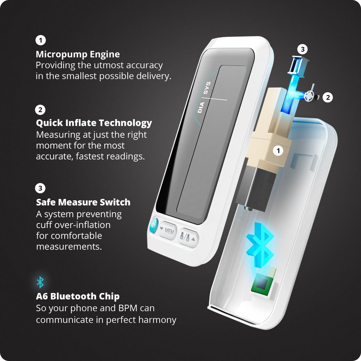 Bluetooth Blood Pressure Monitor with Upper Arm Cuff M178