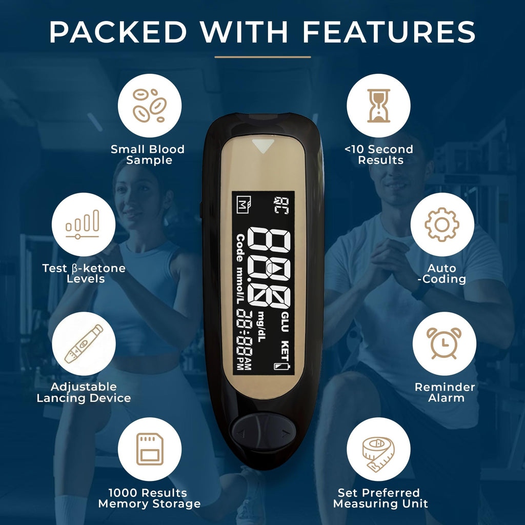 ß-Ketone Testing Kit + 40 Keto Strips + 40 GLU Strips L6055