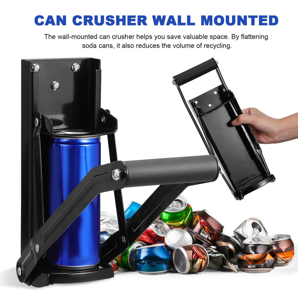 Black Wall Mounted Can Crusher with Bottle Opener Y8351