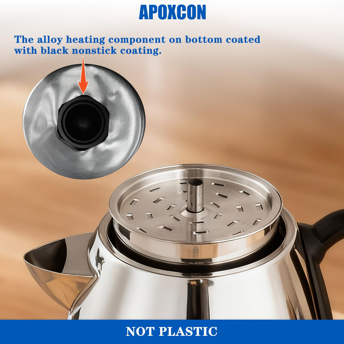 Electric Stainless Steel Coffee Percolator 10 Cup Z532778