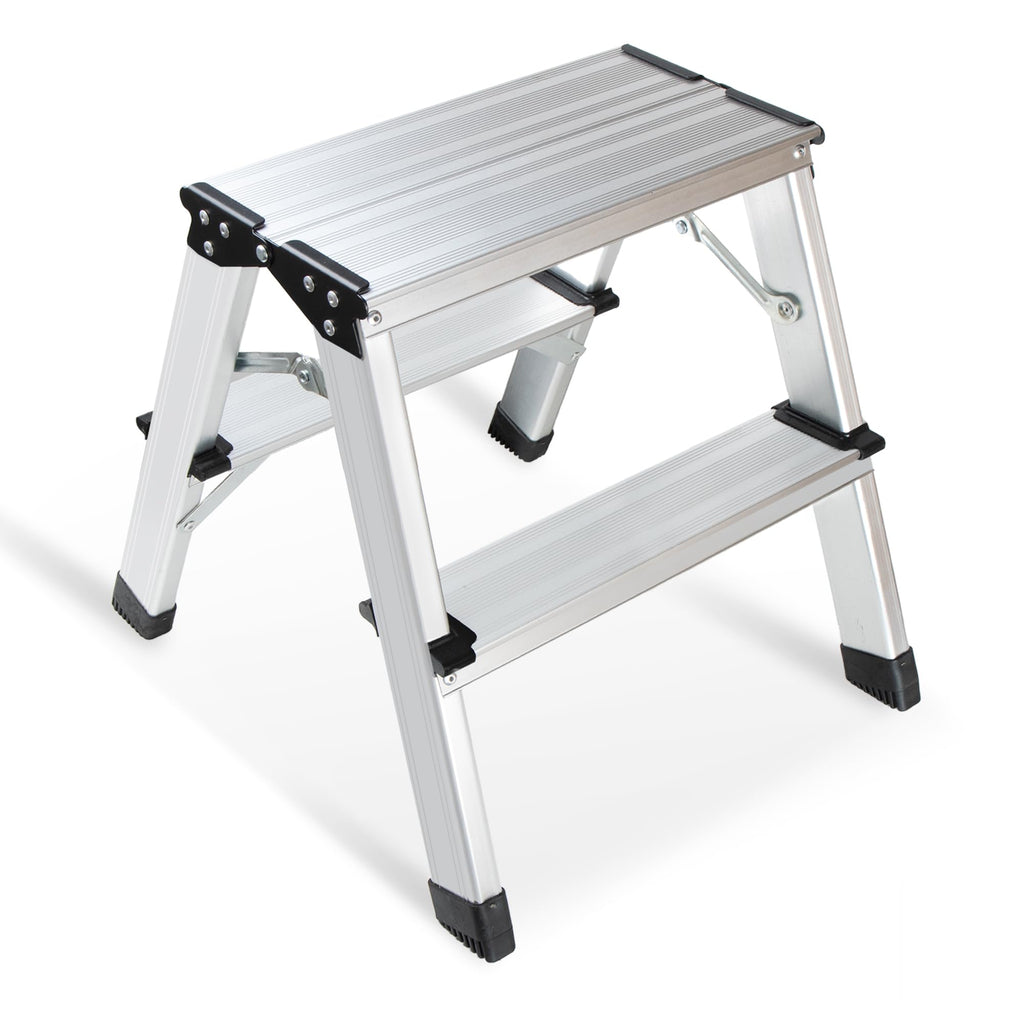 2 Step Aluminum Folding Ladder 330lbs M441238