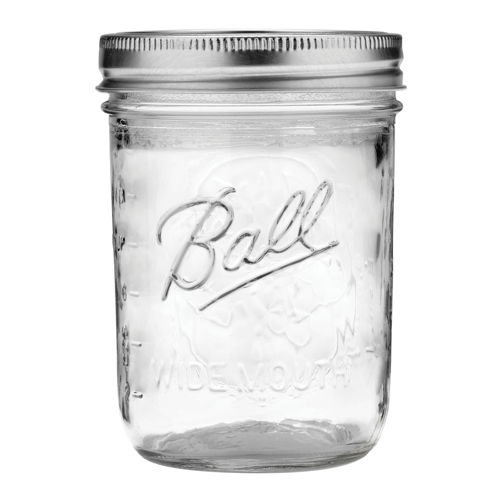 8 Glass Clear Jars with Lids & Bands C55511