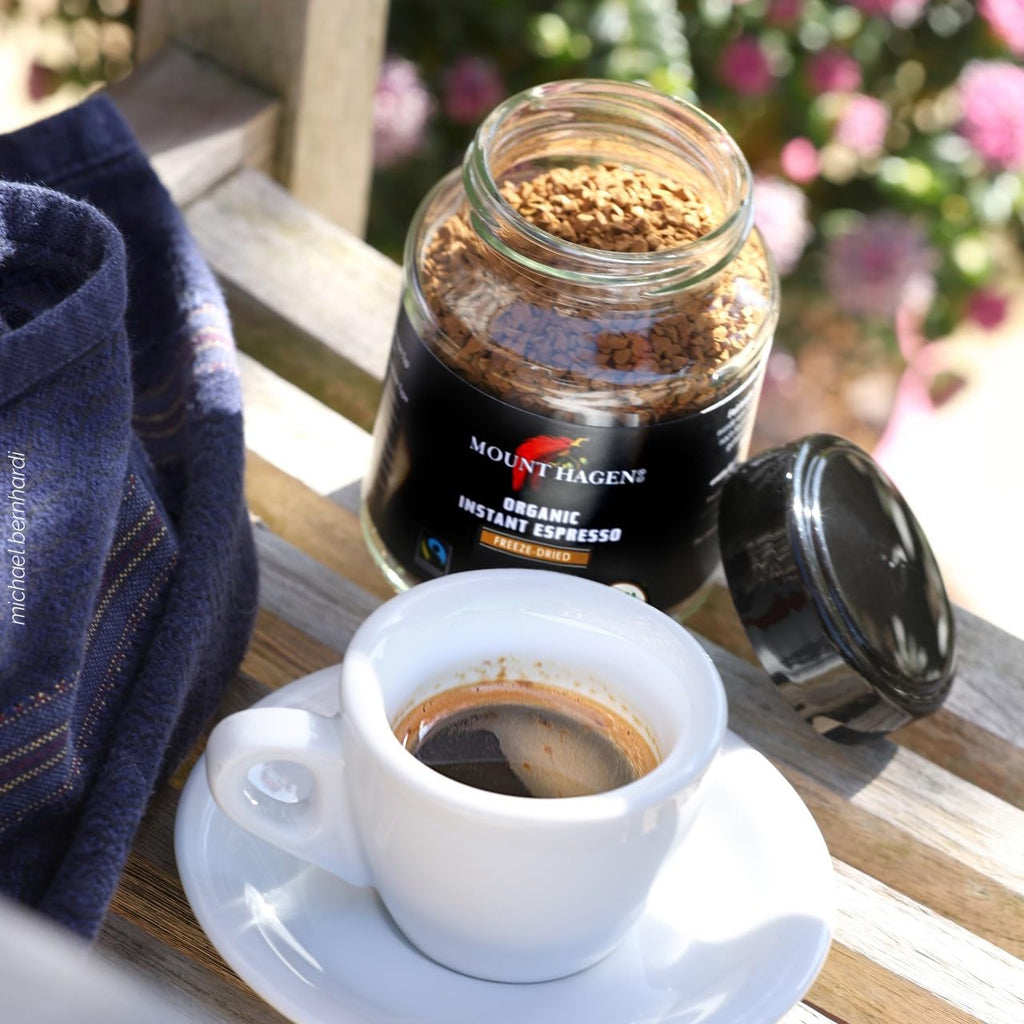 Instant Espresso Coffee, Organic Medium Roast Arabica, 1.76oz Jar F47488