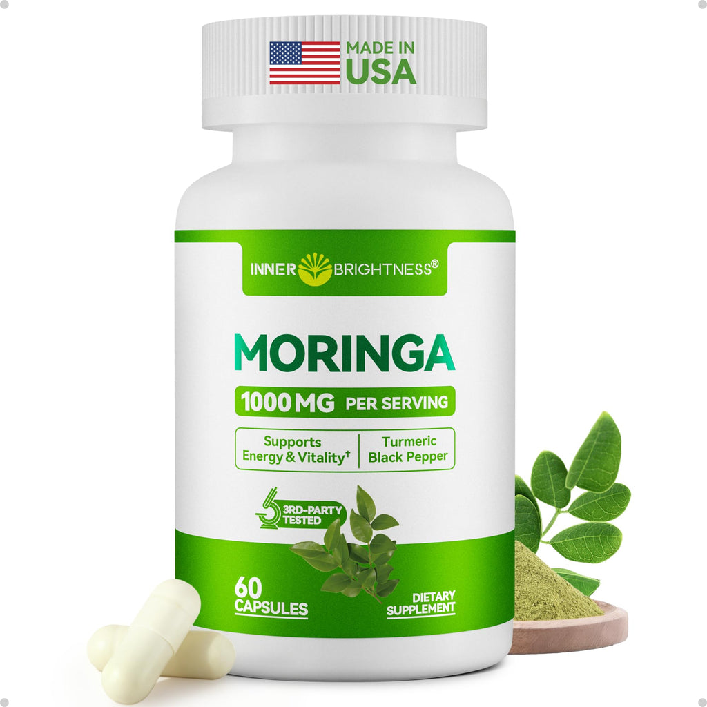 Moringa Capsules 1000mg 10:1 Moringa Leaf Extract 60 Count F5932
