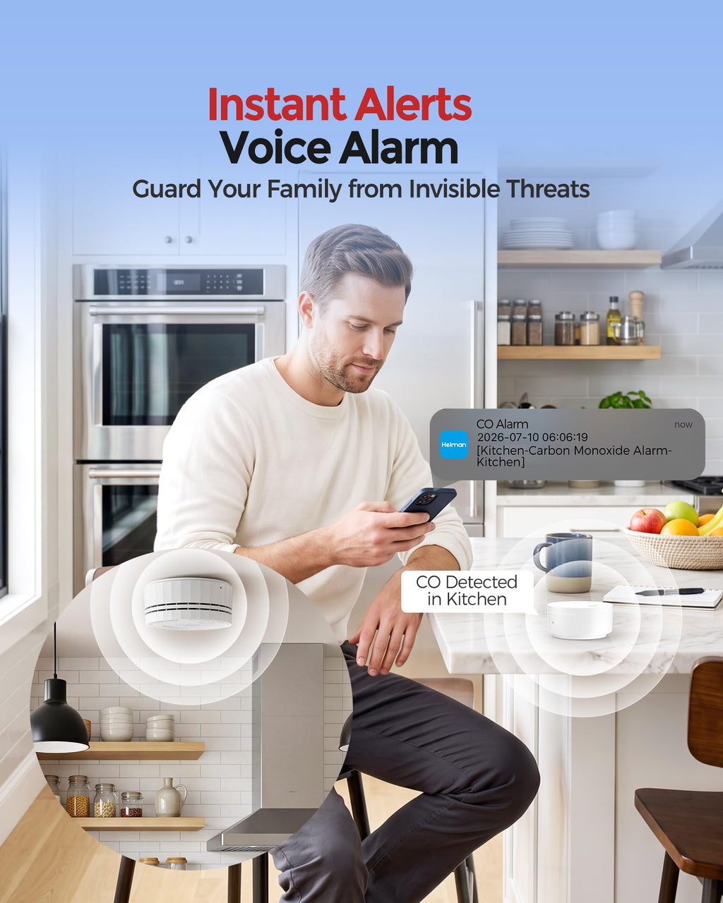 Carbon Monoxide Detectors 3-Pack with Gateway L501