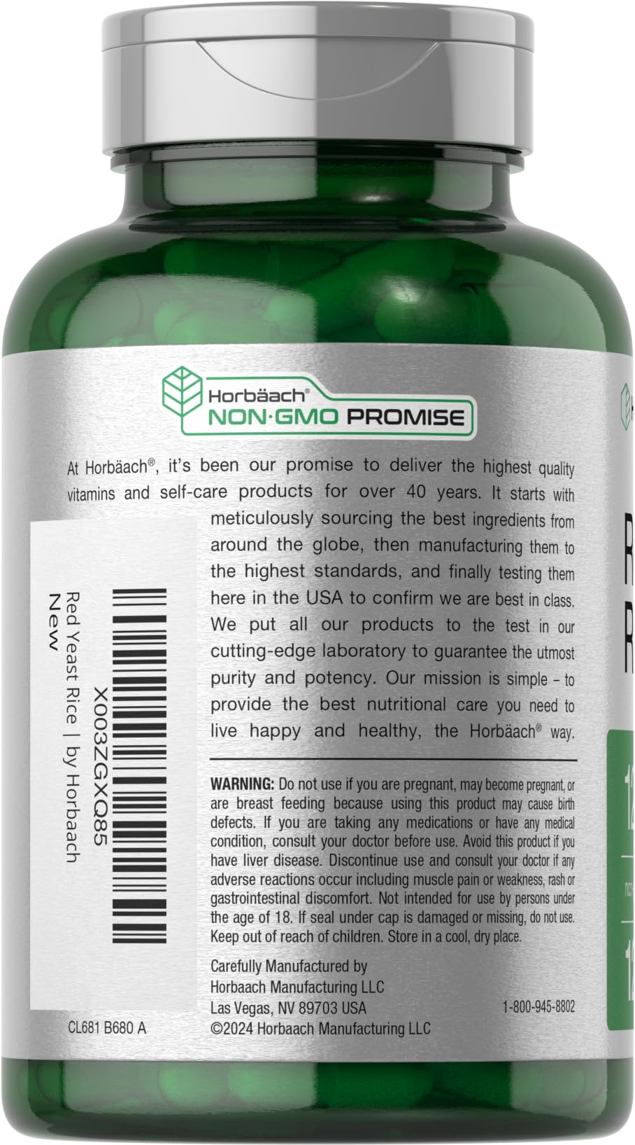 Red Yeast Rice 1200 mg 120 Capsules A867693