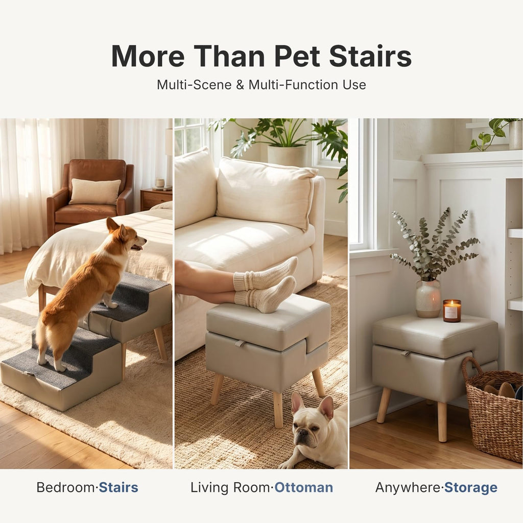 2-in-1 Foldable Dog Stairs & Ottoman K279973