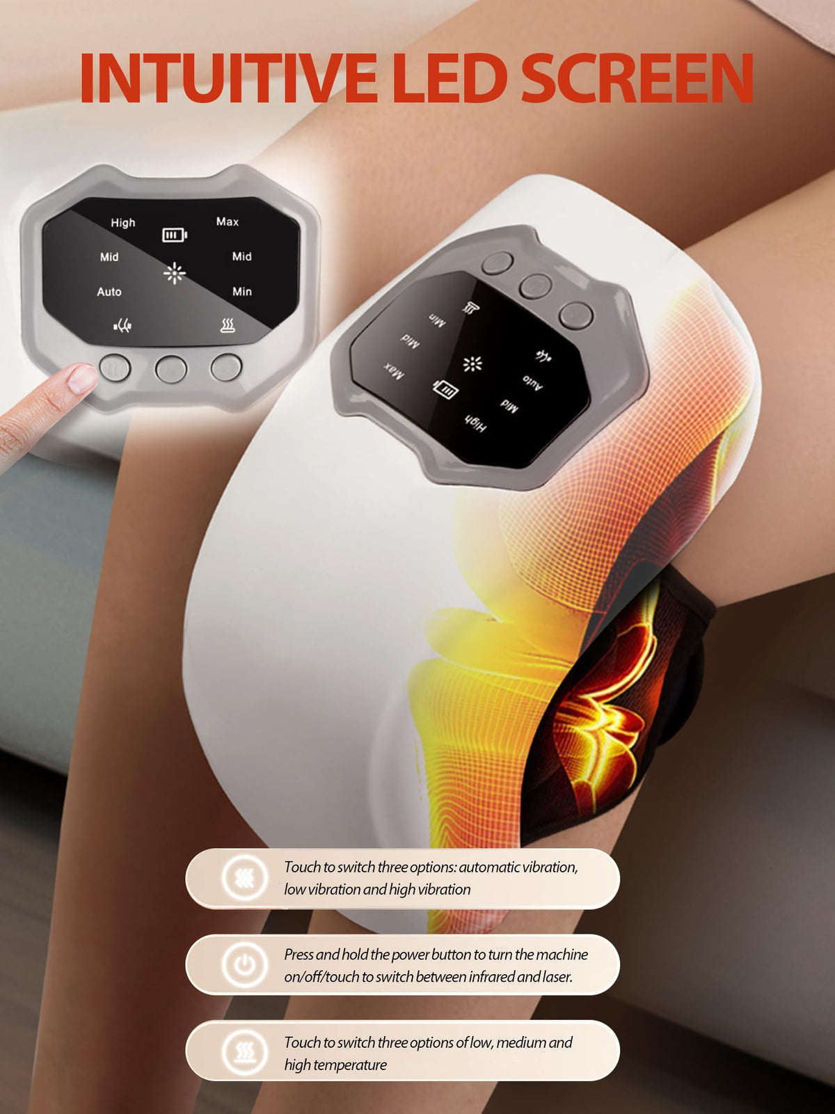 Cordless Portable Knee Massager with 3 Vibration Modes Q407823