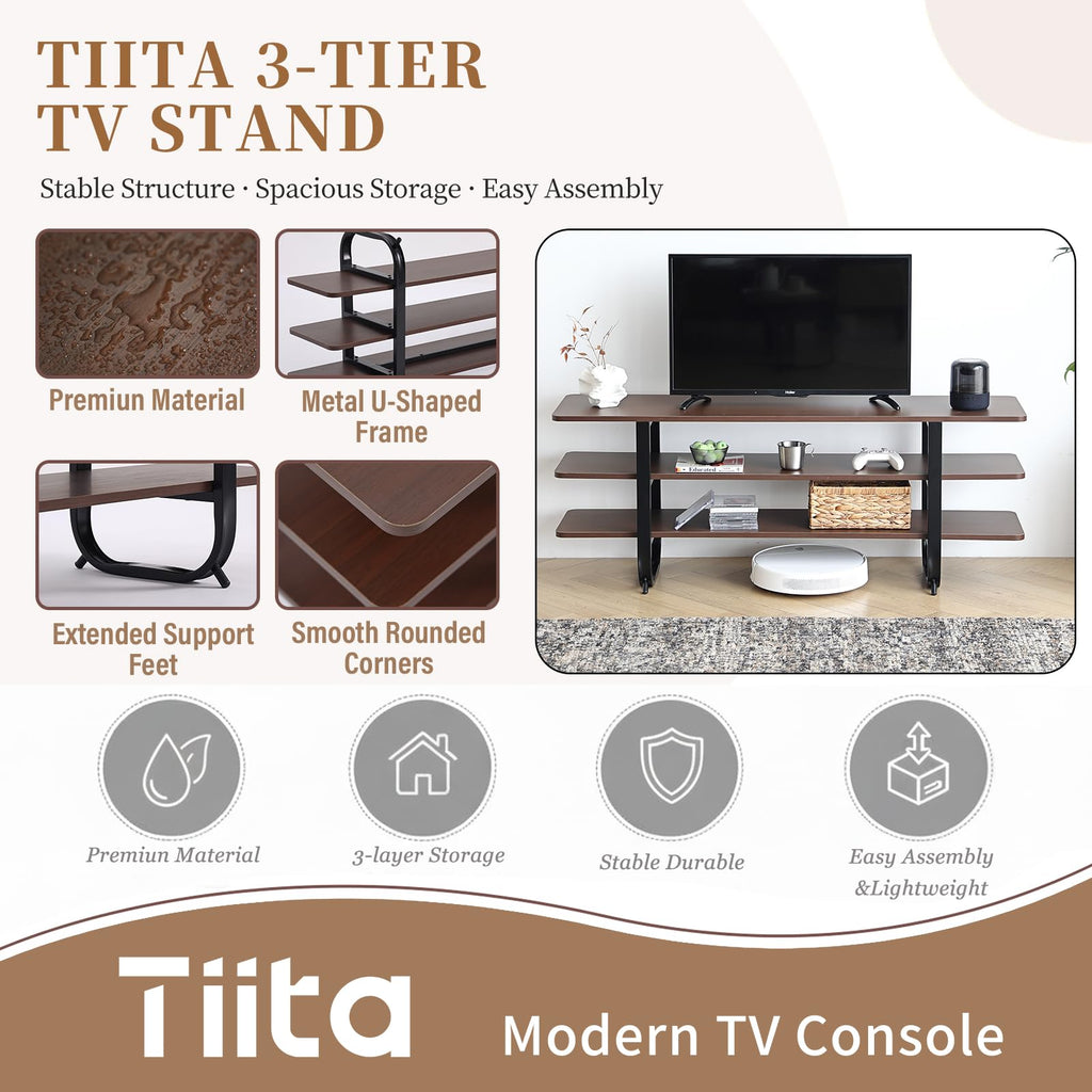 Walnut 3-Tier TV Stand B15593