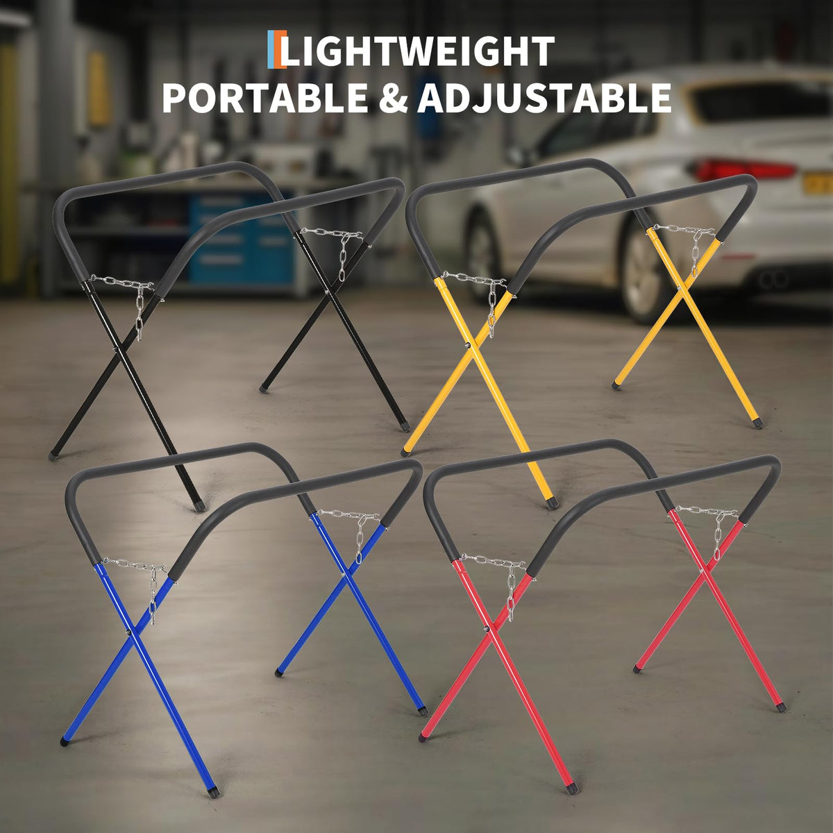 Heavy Duty Folding Work Stand 500 lbs Capacity Yellow A7124