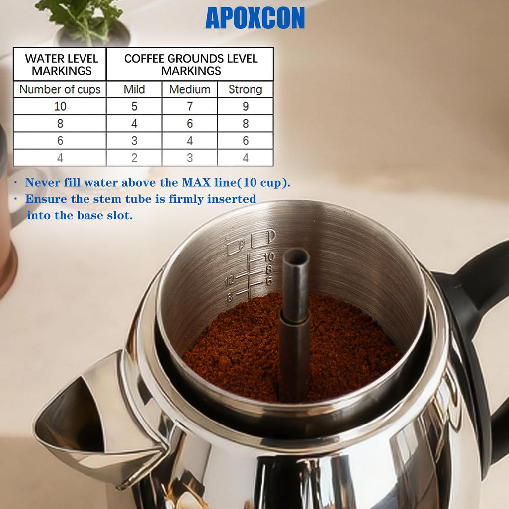 Electric Stainless Steel Coffee Percolator 10 Cup Z532778