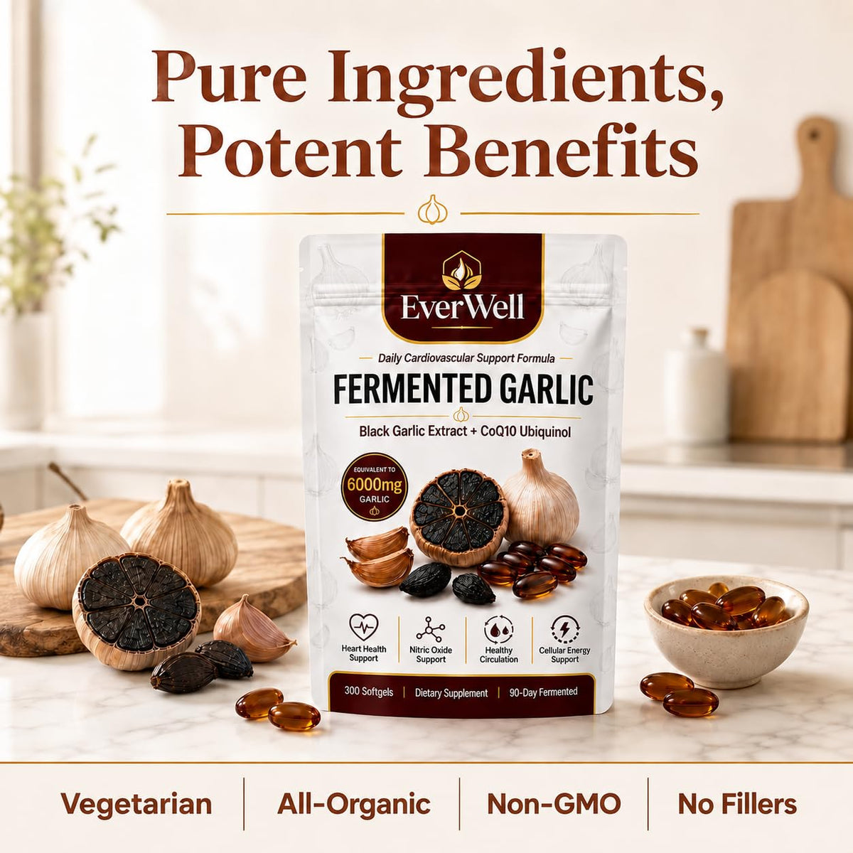 Black Garlic CoQ10 Softgels, 300 Softgels Q5916