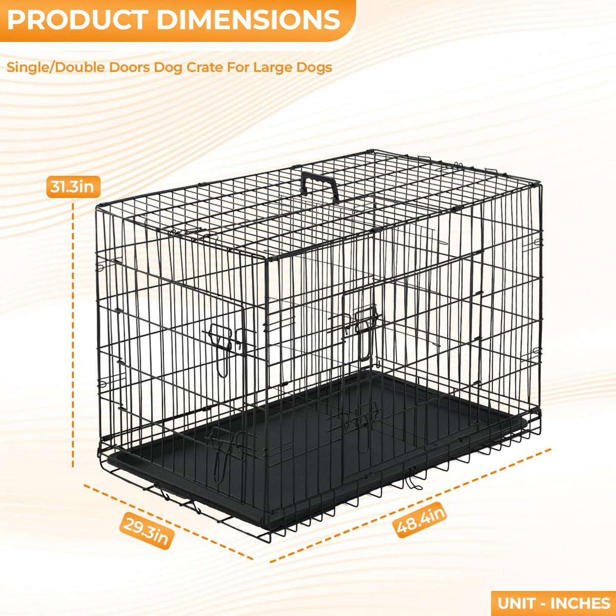 48 Inch Black Dog Crate E11512