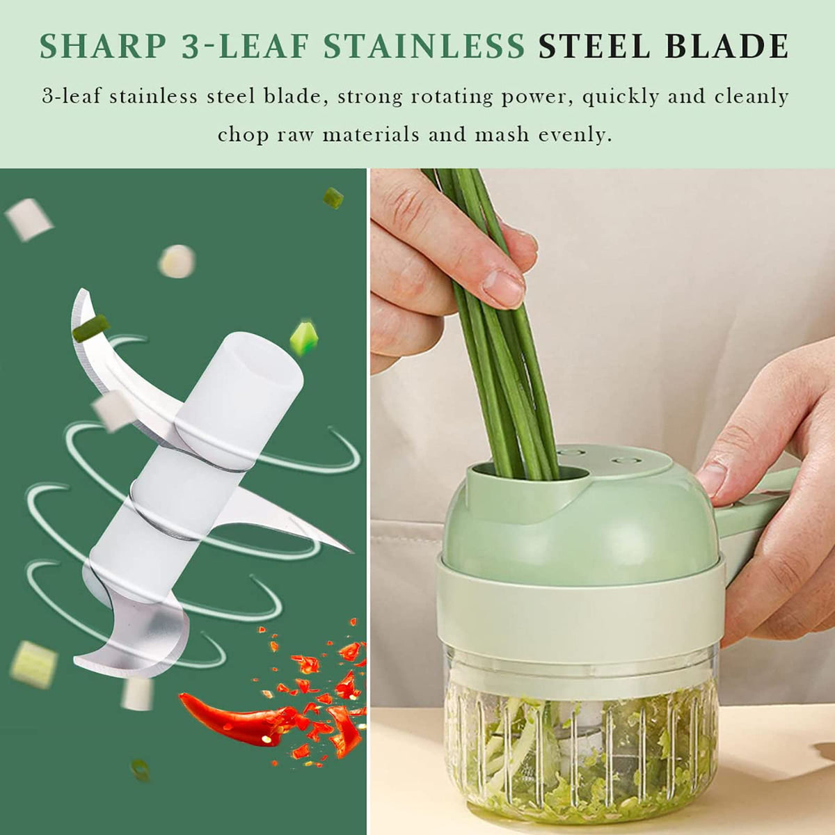 4 in 1 Handheld Electric Vegetable Cutter Set V191