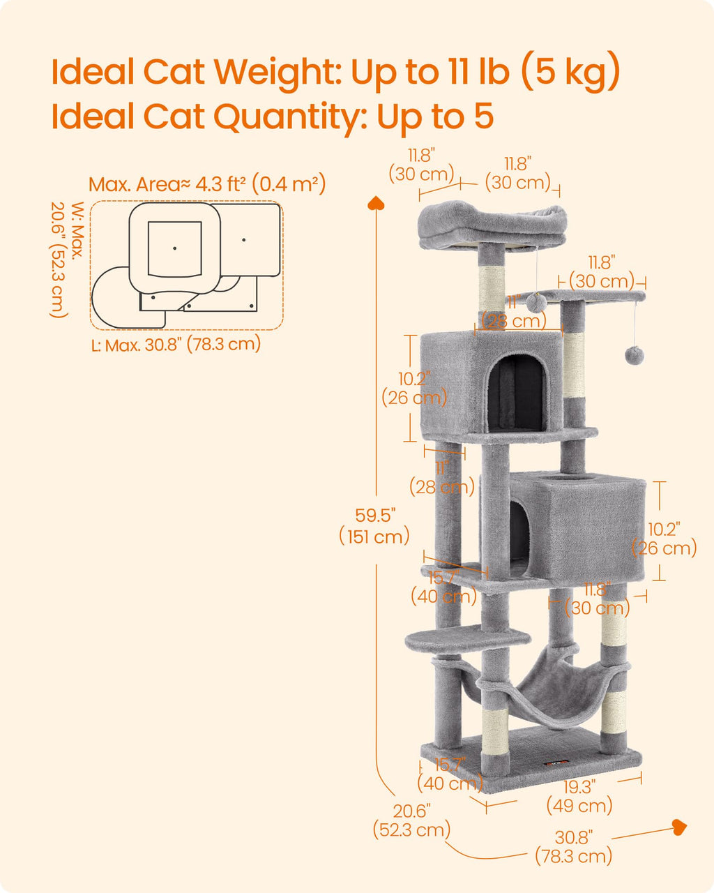 Light Gray Cat Tree P609352
