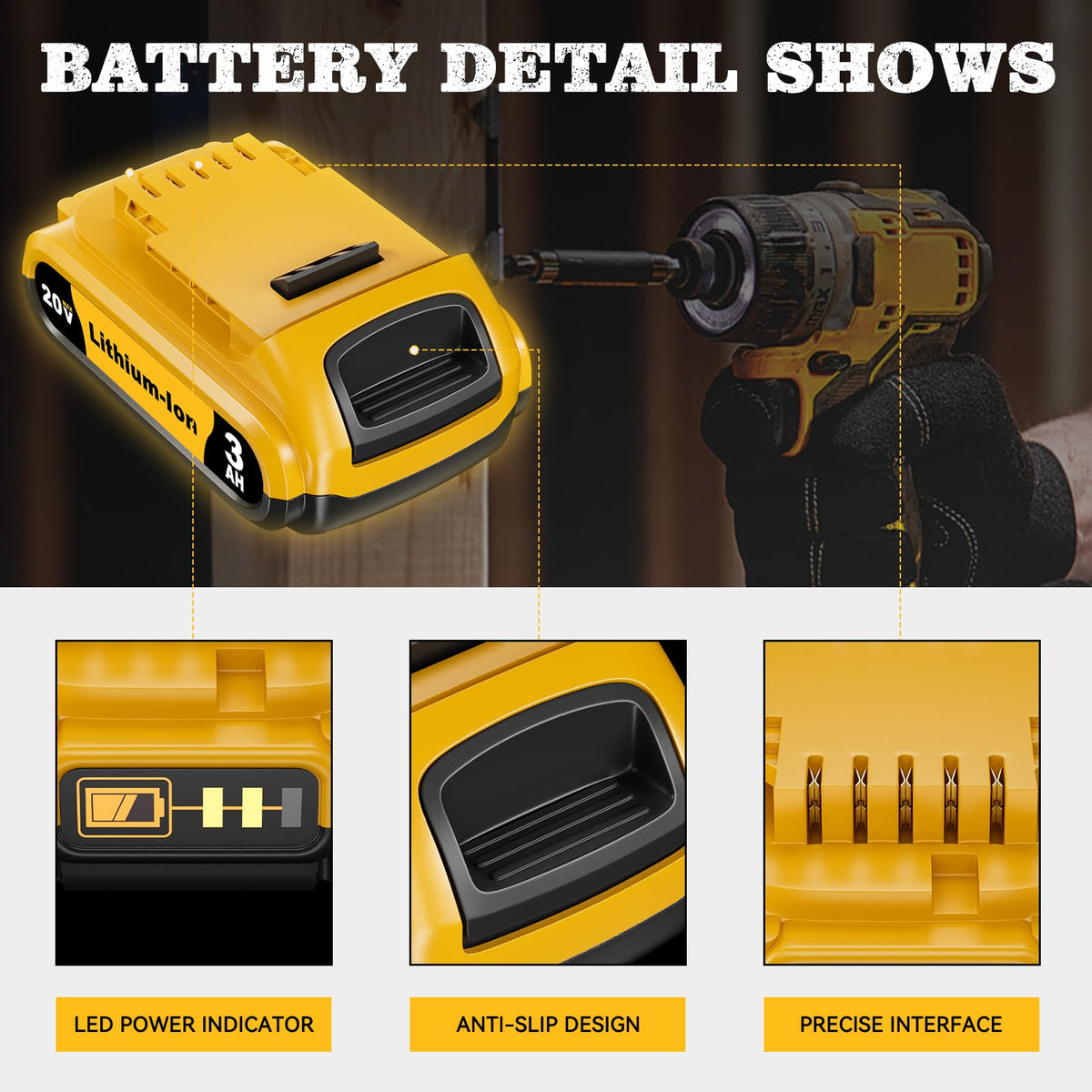 2 Packs 3.0Ah Lithium-Ion Battery W648