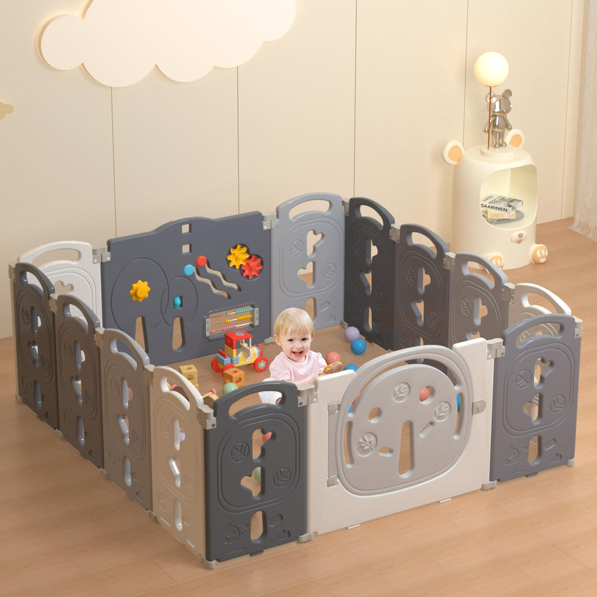 Foldable Portable 14 Panel Baby Playpen V559255