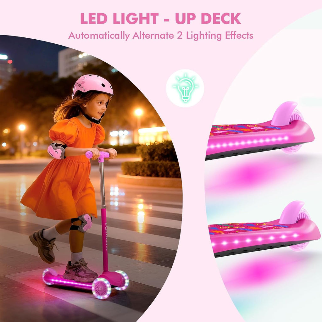 Kids 3-Wheel Scooter with Light-Up Deck and Wheels A6917