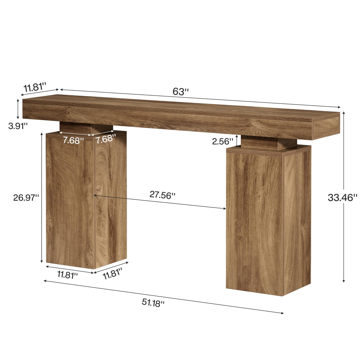 63-Inch Farmhouse Console Table X89385