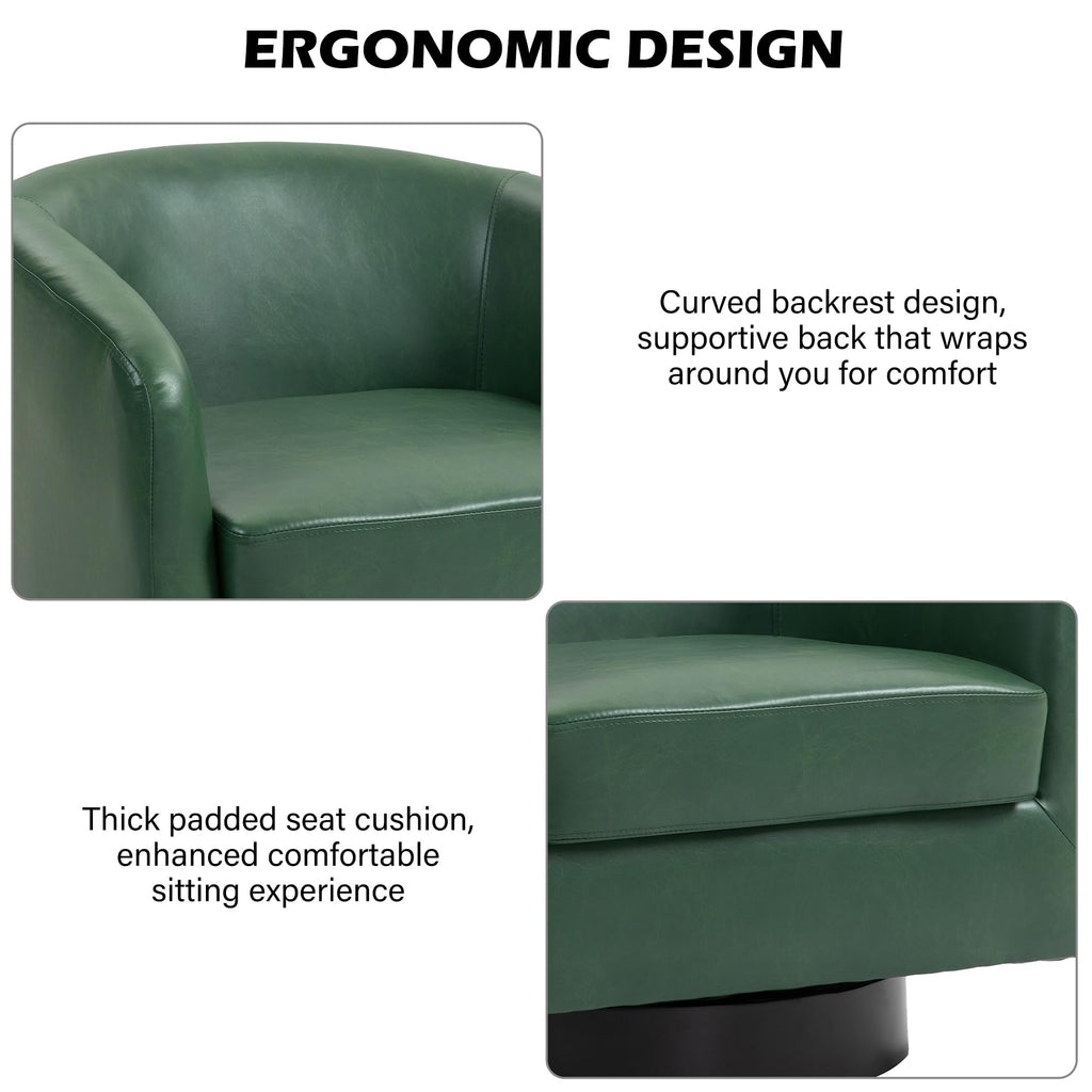 Green Swivel Barrel Accent Chair Set of 2 M77385