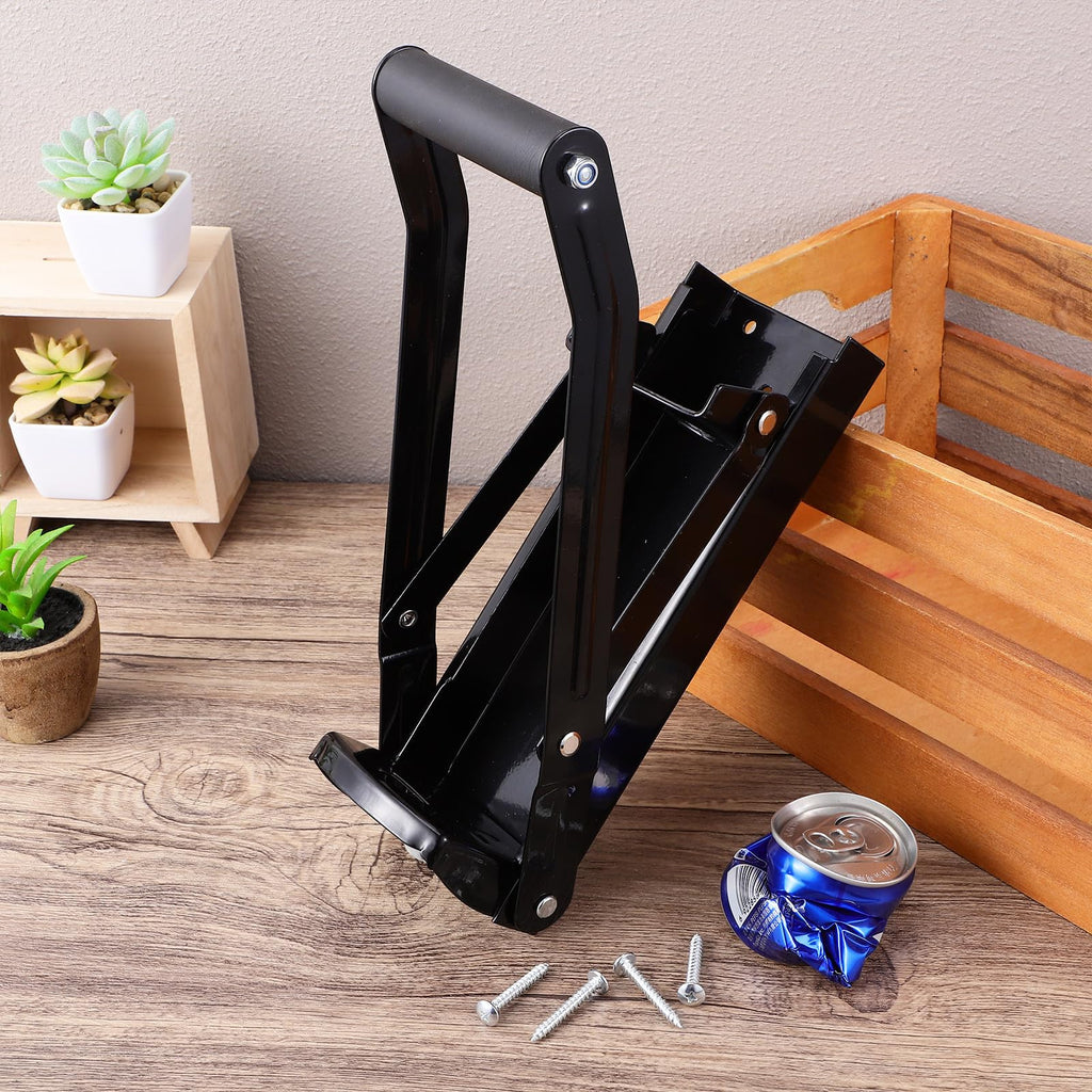 Black Wall Mounted Can Crusher with Bottle Opener Y8351
