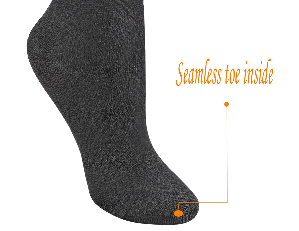 6 Pairs Bamboo Rayon Breathable Quarter Socks with Seamless Toe U2441