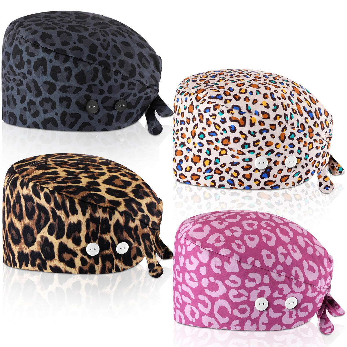 4 Pcs Nurse Scrub Caps F24329