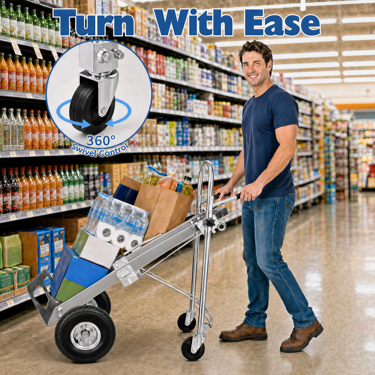 4 in 1 Stainless Steel Folding Hand Truck Dolly Y7303