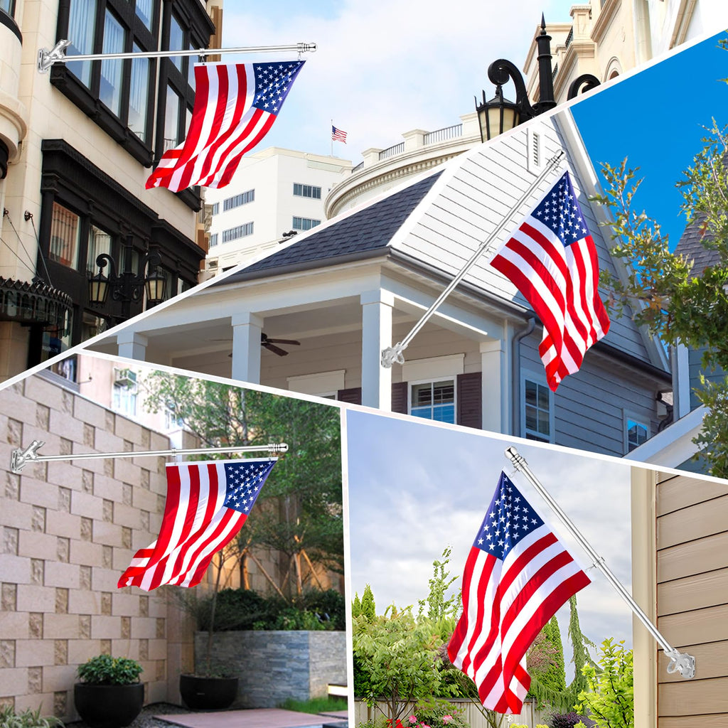 1" Metal Flag Pole Holder with 3 Fixed Holes G987
